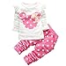 Produktbild iEFiEL Baby Mädchen Kleidung Set Top Langarm Shirt + Pants Bekleidungsset Outfits Rosa 86 (Herstellernummer:90)