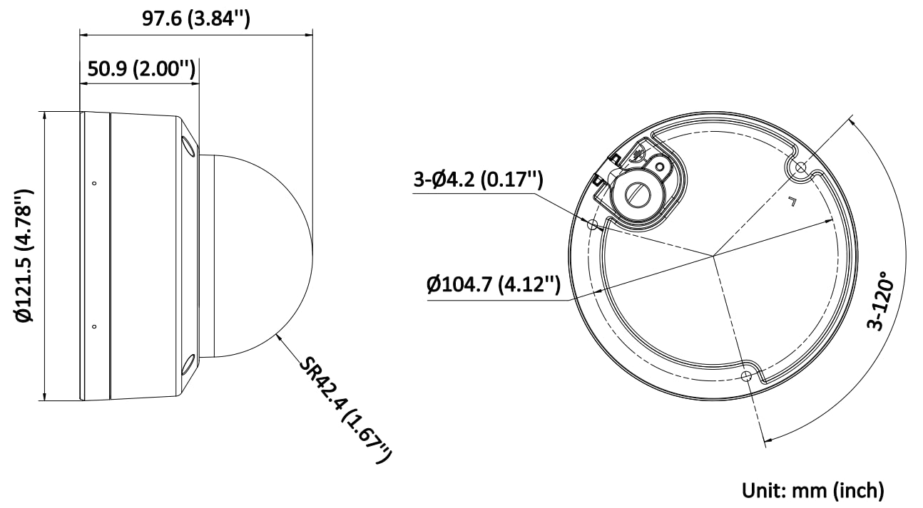 Hikvision Câmara de Segurança IP Pro Dome ColorVu PoE 8MP 2.8 mm Exterior IP67 - DS-2CD2187G2H-LISU(2.8mm)(eF)