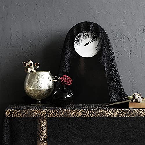 2 Packs Lace Table Runner Black 14 X 120 Inch Vintage Table Runner Chair Sash Floral Romantic Table Runners For Rustic Boho Wedding Table Decor Birthday Party Bridal Baby Shower Decorations #TOP6