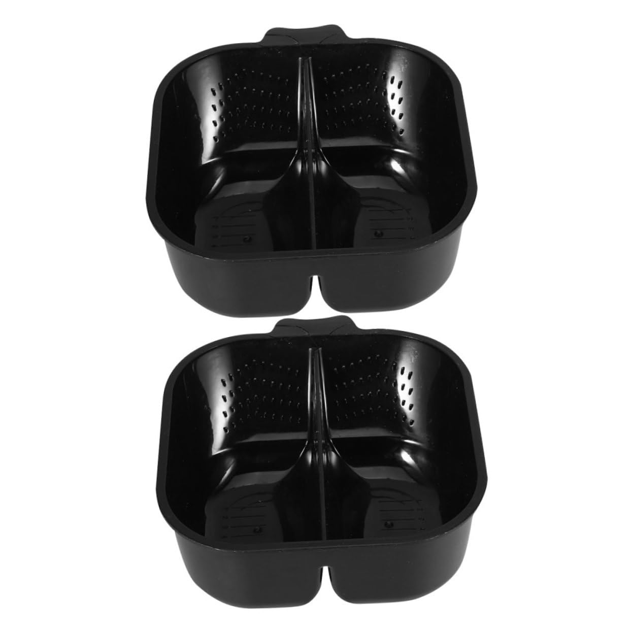 BIUDECO 2pcs Black Hair Dye Mixing Bowls Partitioned Stylist Tools for Salon Efficient Dye Mixing Bowl for Home Use