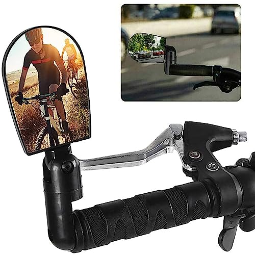 Bicycle Rear View Mirrors EOHMAK 2 PCS Bike Mirror 360°Rotating Bar End Mirror Handlebars Wider View Rearview Mirror for Scooter Road Mountain Bikes (Black)