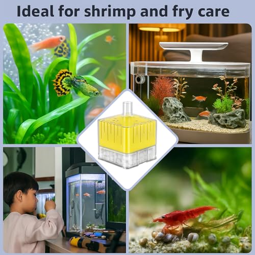 Image of VAYINATO BL-A02 Yellow Mini Internal Bio Sponge Filter with Media for Aquarium Fish Tank Fit for 2 Feet Tank | Betta Bowl Filter | Free 2M Air Tube (Air Pump Not Included) By Petzlifeworld