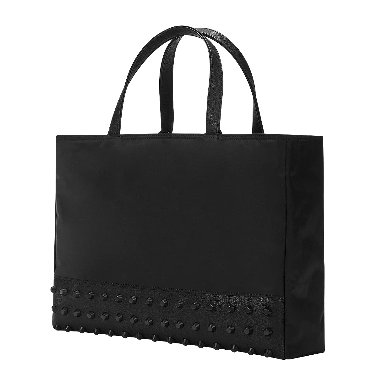 KWANI Black Studs Square Tote Bag for Women - Trendy Y2K PU Leather Shoulder Handbag