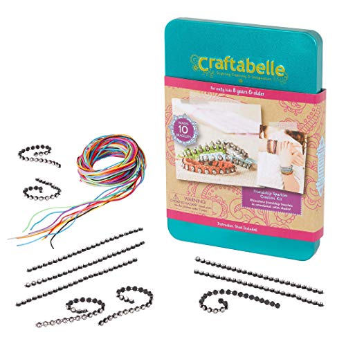 Craftabelle – Friendship Sparkles Creation Kit – Bracelet Making Kit – 31pc Jewelry Set with Rhinestone Chains – DIY Jewelry Kits for Kids Aged 8 Years +