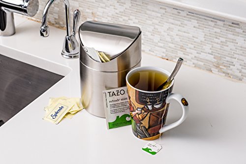 Estilo Mini Caneca de Basura de Acero Inoxidable 1.5 L miniatura 6