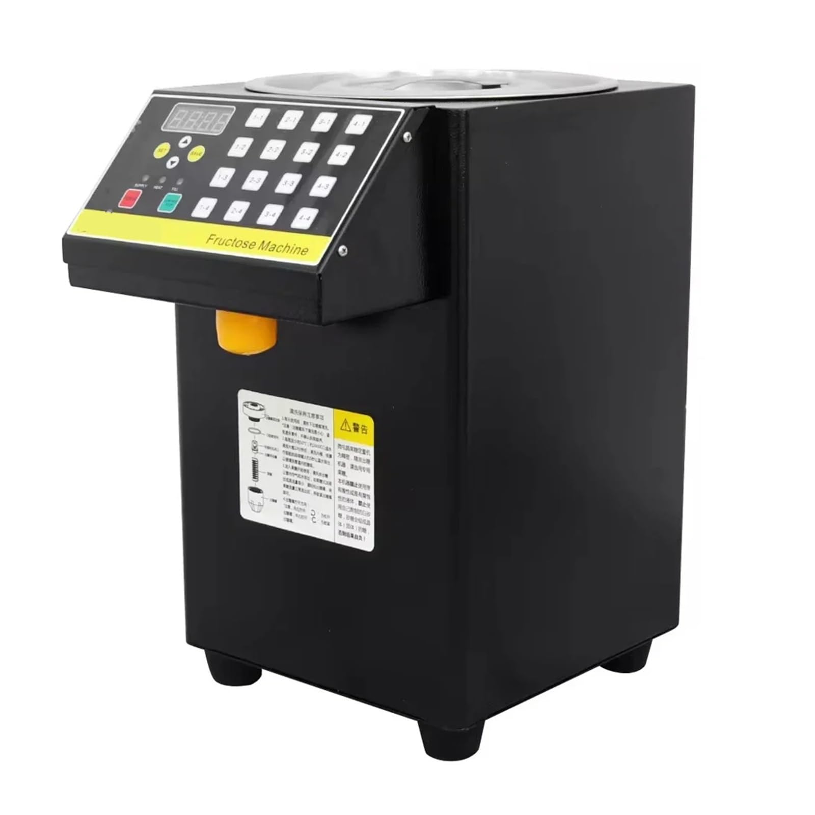 Syrup Machine, Fructose Machine 16 Buttons Syrup Dispenser 8L Container Quantity(Nero)