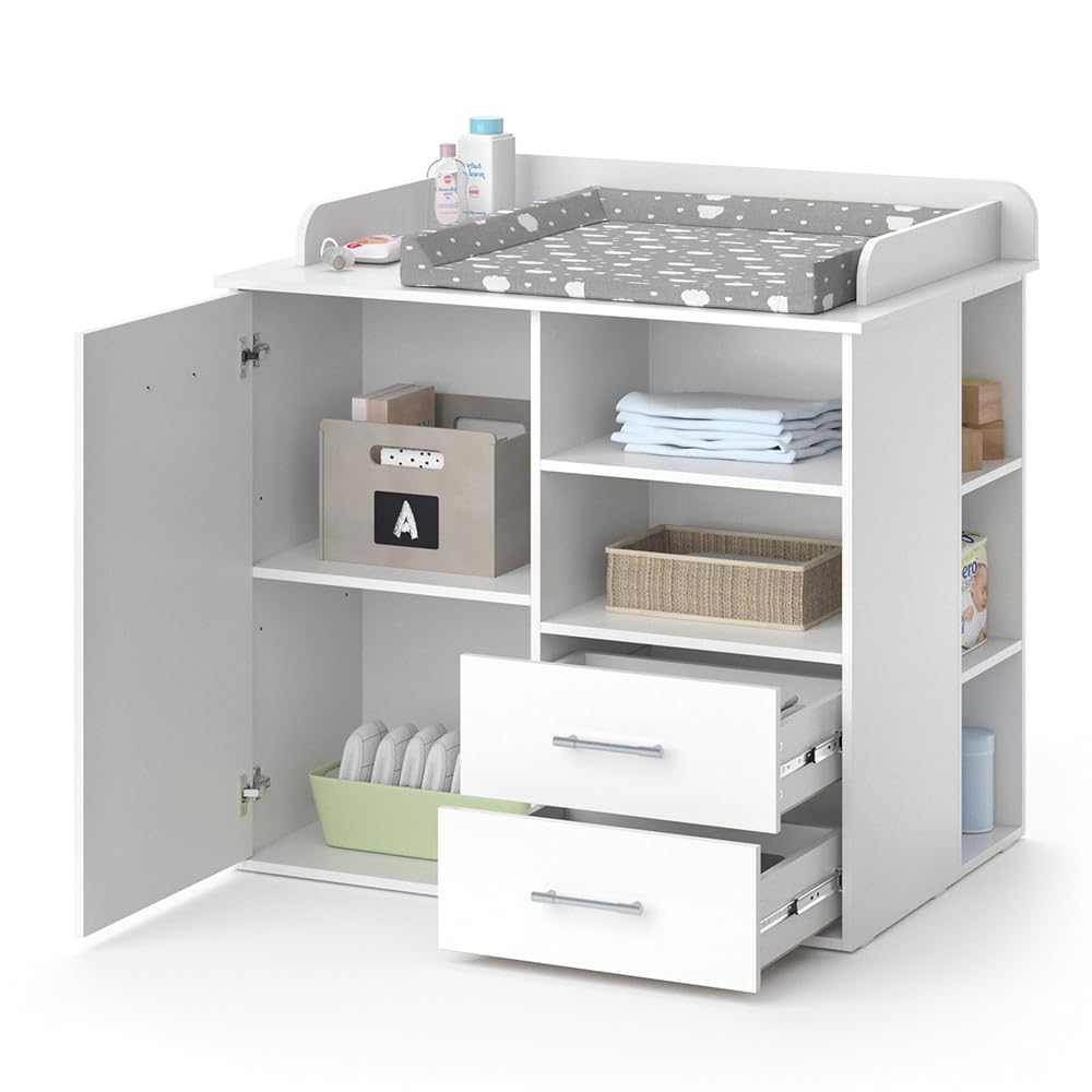 Vicco Przewijak dla dziecka "Lea", Biały, 113 x 100 cm | utilisable comme table à langer puis comme commode classique