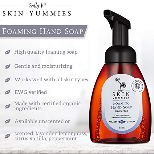 Sally B's Unscented Luxury Hand Soap Foaming – Moisturizing Hand Soap For Sensitive Skin/Hypoallergenic Hand Soap Organic/Ewg Verified Product/ 8.5 Oz(Unscented) #TOP3