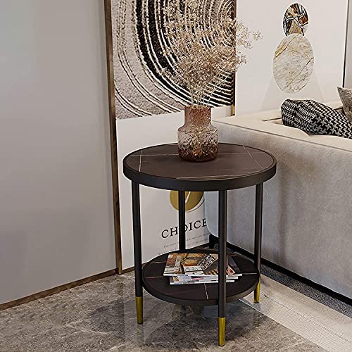 Table basse de salon blanc en marbre et canapé rond bipode avec rangement d'angle moderne - 5