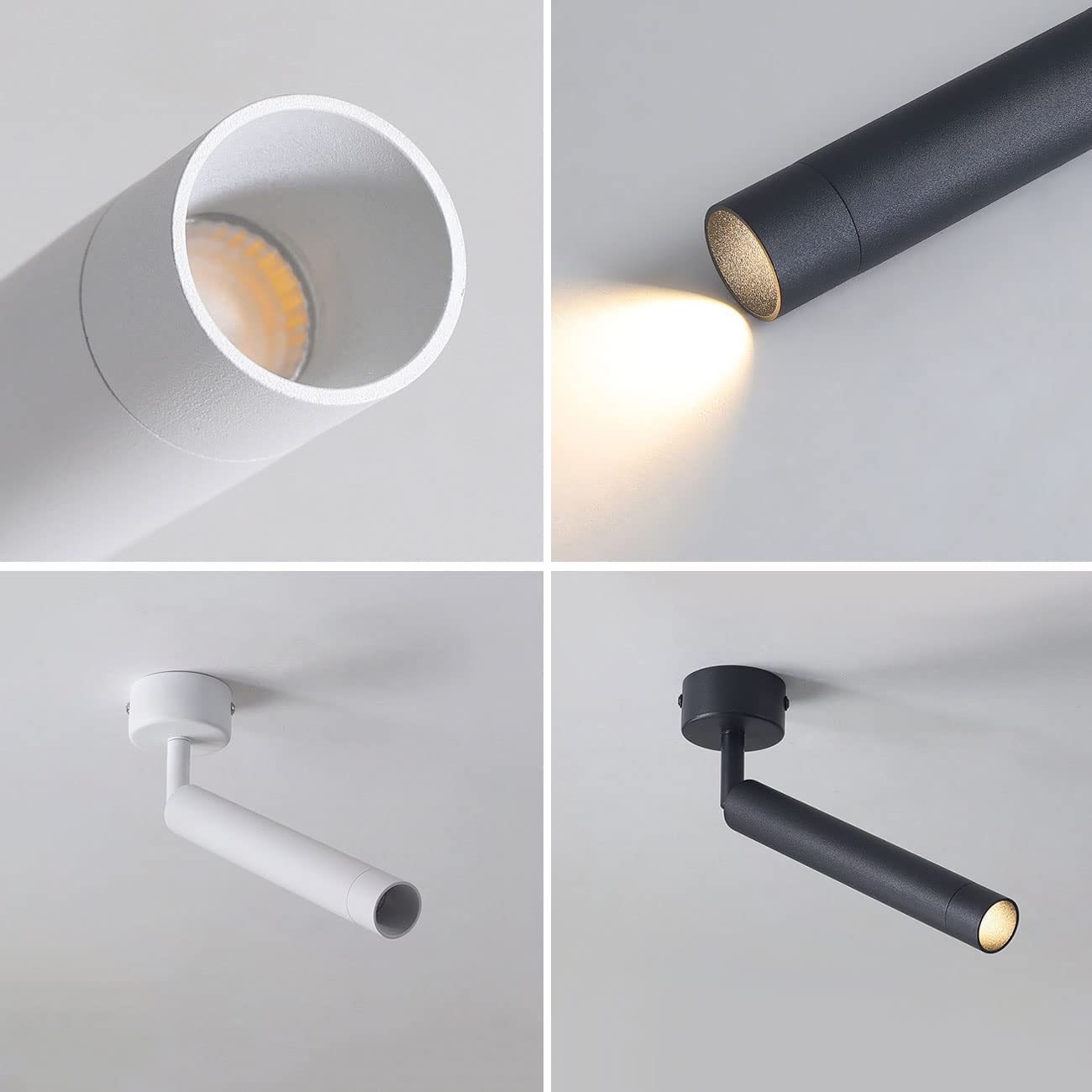 Foco de Techo Expractado, Ángulo Ajustable de un Solo Acento Lighting Interior, Moderno Simple Superficie Soportes Soportes Direccionales para la Isla de la Cocina Barra de Habitaciones Ga