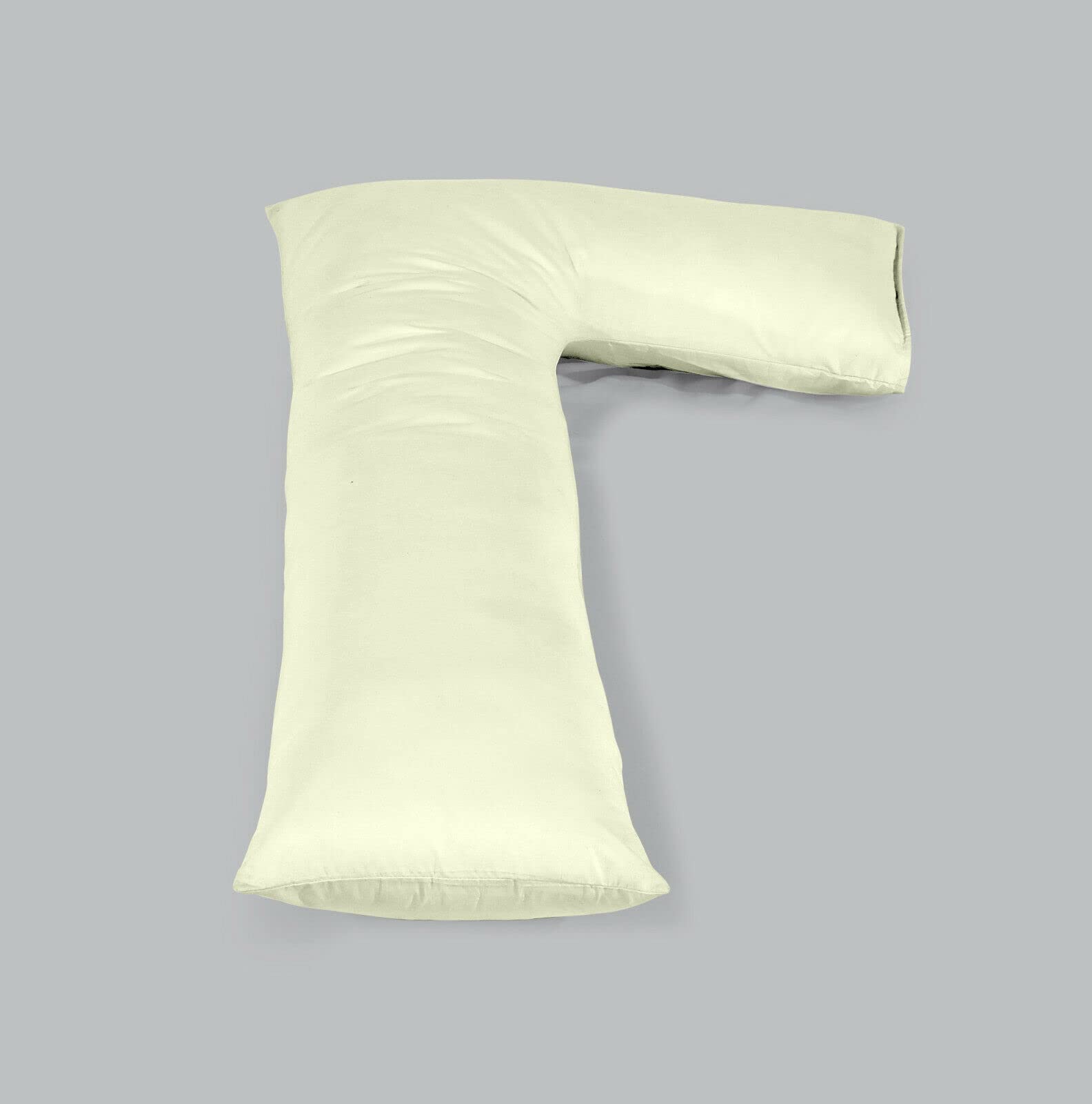 ARLINENS Superior Comfort Hollow Fiber L Shaped Long Full Body Pillowcase perfect for Side Sleepers- Maternity & Pregnancy Support Pillowcases (Cream)