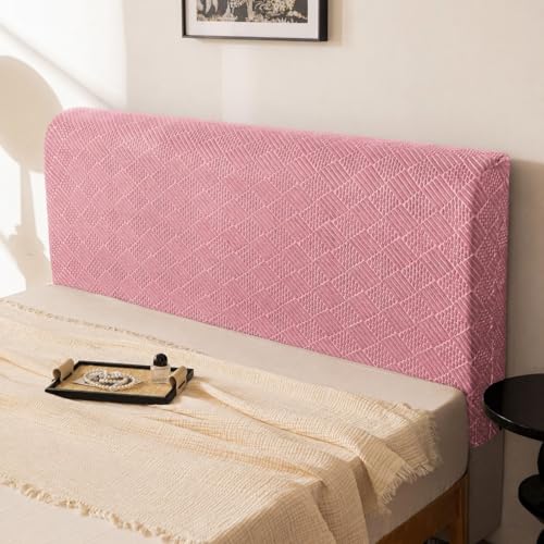 Image of HOMETHREADS Stretchable Lycra /Velvet | Soft, Dust-Proof & Wrinkle-Resistant Bed Back Protector | Fits Leather, Wooden & Fabric Bedsides | for 5ft to 6.5ft Beds (Pink, 175x65cm)
