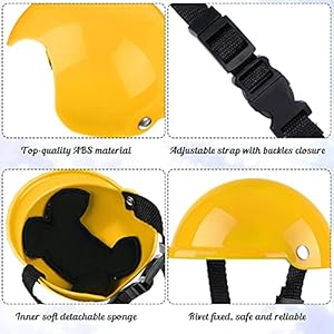 Pet-Dog-Helmet-and-Dog-Goggles-Set-4-Inch-Padded-Pet-Motorcycle-Helmet-Dog-Sunglasses-Safety-Pet-Cap-Dog-Hard-Hat-Adorable-Puppy-Goggles-with-Adjustable-Belt-for-Small-Dog-RidingS-Size-Yellow - Cucciolini Doodles   Pet-Dog-Helmet-and-Dog-Goggles-Set-4-Inch-Padded-Pet-Motorcycle-Helmet-Dog-Sunglasses-Safety-Pet-Cap-Dog-Hard-Hat-Adorable-Puppy-Goggles-with-Adjustable-Belt-for-Small-Dog-RidingS-Size-Yellow