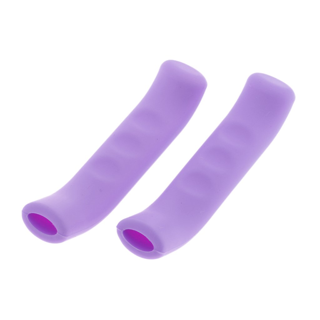 1 par de fundas suaves para palanca de freno de bicicleta, color morado