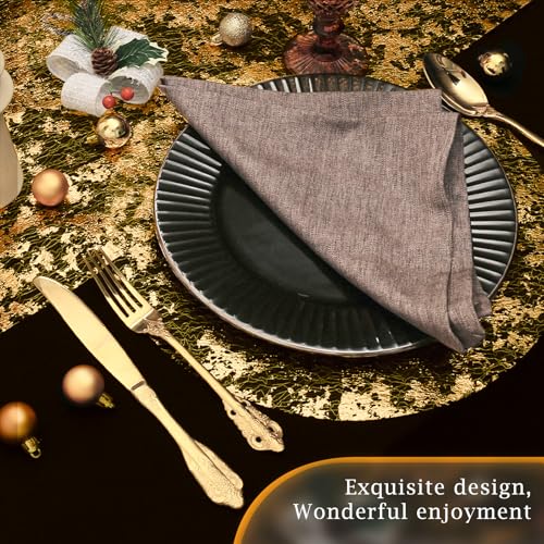 Noctiflorous Round Gold Placemats 14 Inch Set Of 24 Indoor Outdoor Disposable Place Mats For Dinning Table For Wedding Party Birthday Thanksgiving Halloween Christmas thumb #3