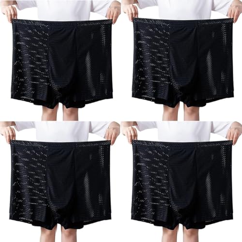 Boxer homme grande taille 13xl sous-vêtement soie mesh respirant x4