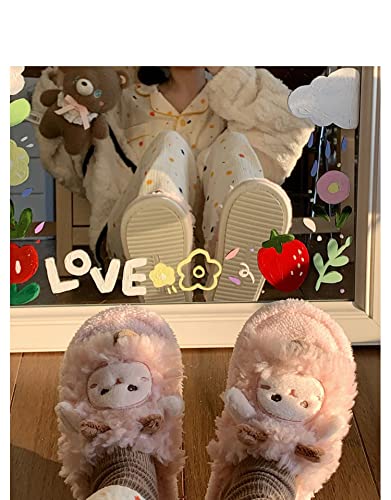 Kawaii Little Sheep Fuzzy Fluffy House Slippers for Women4