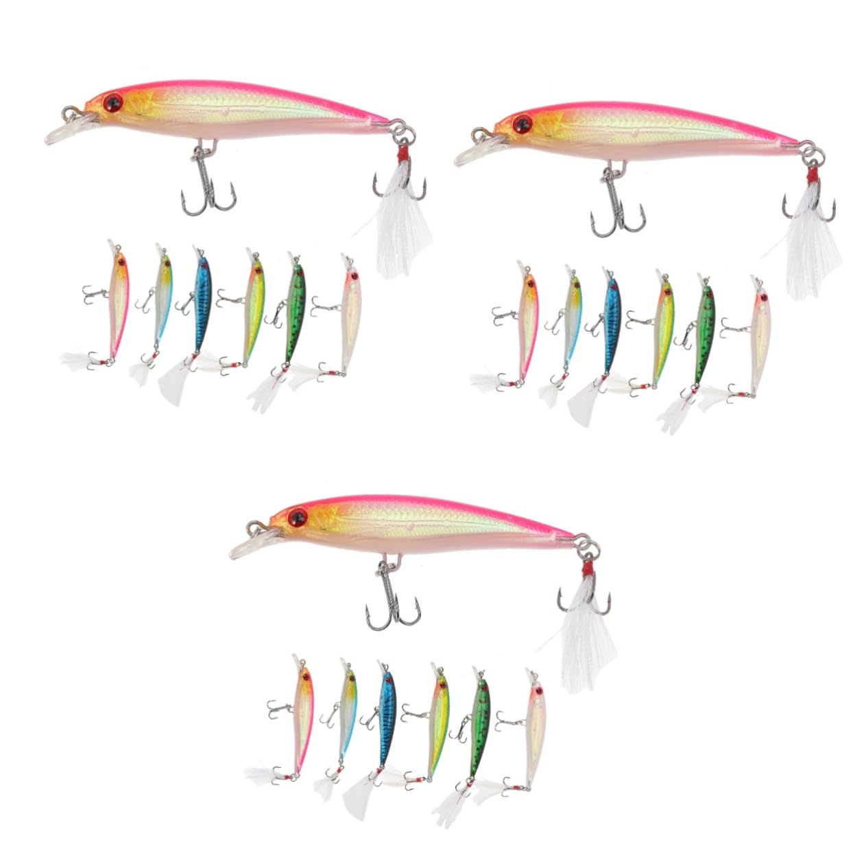 INOOMP 18pezzi Esche Artificiale per Pesca Bait Leggero e Resistente Lure Imitativo per attività di Angling Dolce e Salata