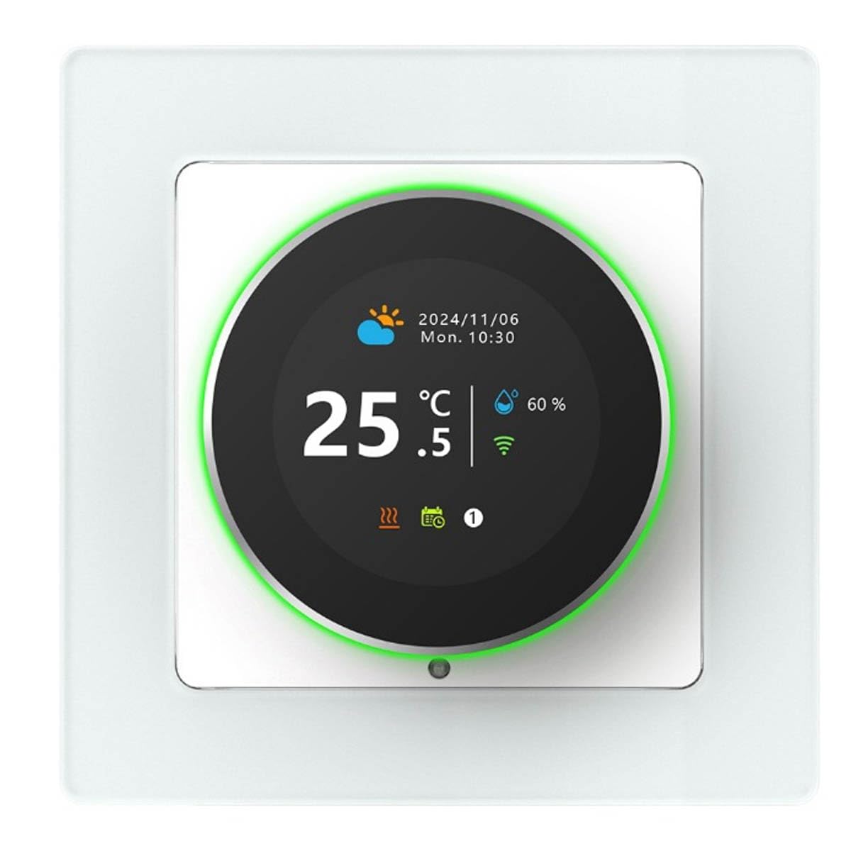 Thermostat Connecté WiFi pour Chauffage au Sol Thermostat d'ambiance WiFi 16 A à Commande par Bouton avec minuterie, économies d'énergie, Compatible avec Alexa, Google Home et SmartThing