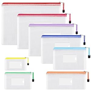 EOOUT 8pcs Mesh Zipper Pouch, Zippe...