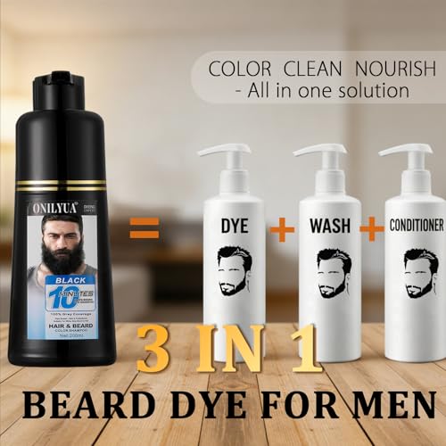 Tinte de Barba para Hombre, Cobertura Instantánea en 10 Minutos miniatura 5