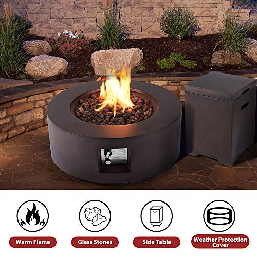 ECOTOUGE-30-in-Outdoor-Propane-Fire-Pit-Gas-Table-50000-BTU-Auto-Ignition-Gas-Fire-Pit-and-Tank-Holder-w-Weather-Resistant-Pit-Cover-Lava-Rocks