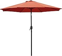 Vista 8 de Sunnyglade Sombrilla de patio de 9 pies para exteriores con 8 varillas resistentes (beige)