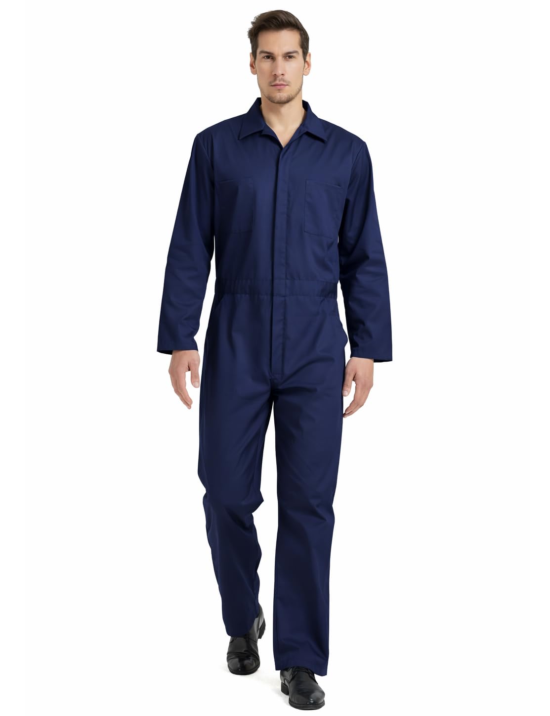 TopTie Men's Long Sleeve Coverall, Action Back Coverall Relaxed Fit, Work Wear Suit