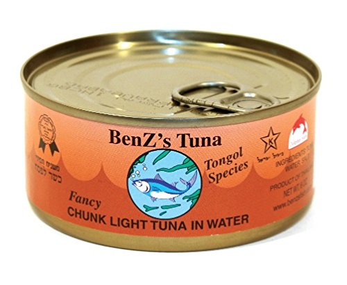 Benz's Tongol Tuna in Water, 6 Ounce Easy Open Pull-Top Lids, Kosher and Kosher for Passover (48 Pack)