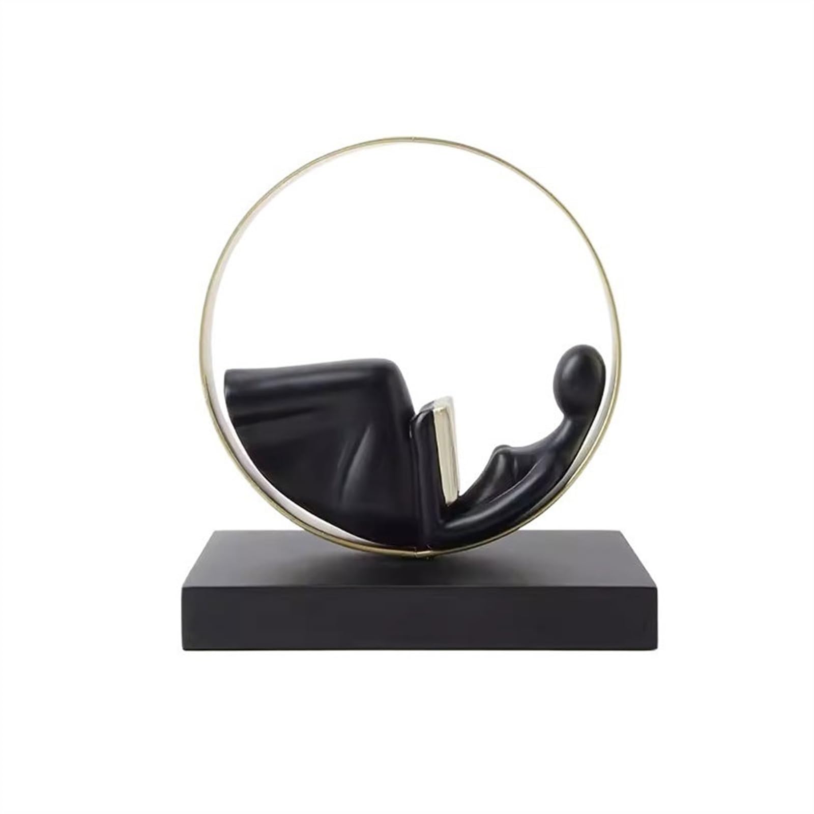 ZENY896V Sculptures Reading Character Ornaments Entrance Home Soft Decorations Decor(Black,2)