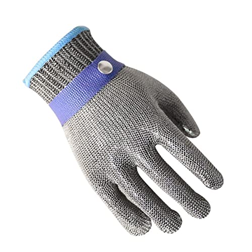 Carnicero de acero inoxidable Proteger la carne Guante Guantes de acero anticorte Protección Grado 5 Guantes, Abrasión superior y duradera.(L(25cm))