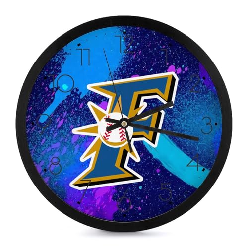 北海道日本ハムファイターズ 掛け時計 壁掛け時計 円形 静音 電池式 アラビア数字 オフィス/寝室/リビング