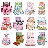 RUBOAOA Cute Magnetic Bookmarks, 12 Pcs Floral Magnet Bookmark Clips, Planner Page Marker Gifts for Reading Women Men Students Book Lovers