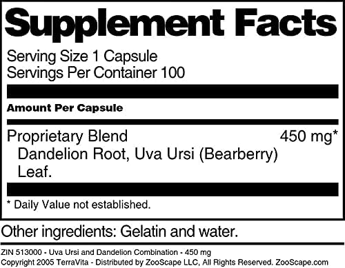 Miniatura 4 de Uva Ursi y Combinación de Diente de León - 450 mg (100 Cápsulas, ZIN 513000) - Paquete de 2