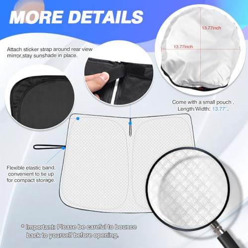 Image of Canvcle Windshield Sun Shade for 2021-2025 2026 Acura MDX Accessories Thicken 6-Layer Front Window Sunshade Cover Sun Visor Protector Foldable Block UV Rays Keep Vehicle Cool
