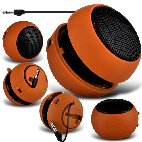 Spyrox Wiko Darkmoon Mini Capsule Rechargeable Voyage Fort Basses Jack de 3,5 mm pour entrée Jack (Orange)