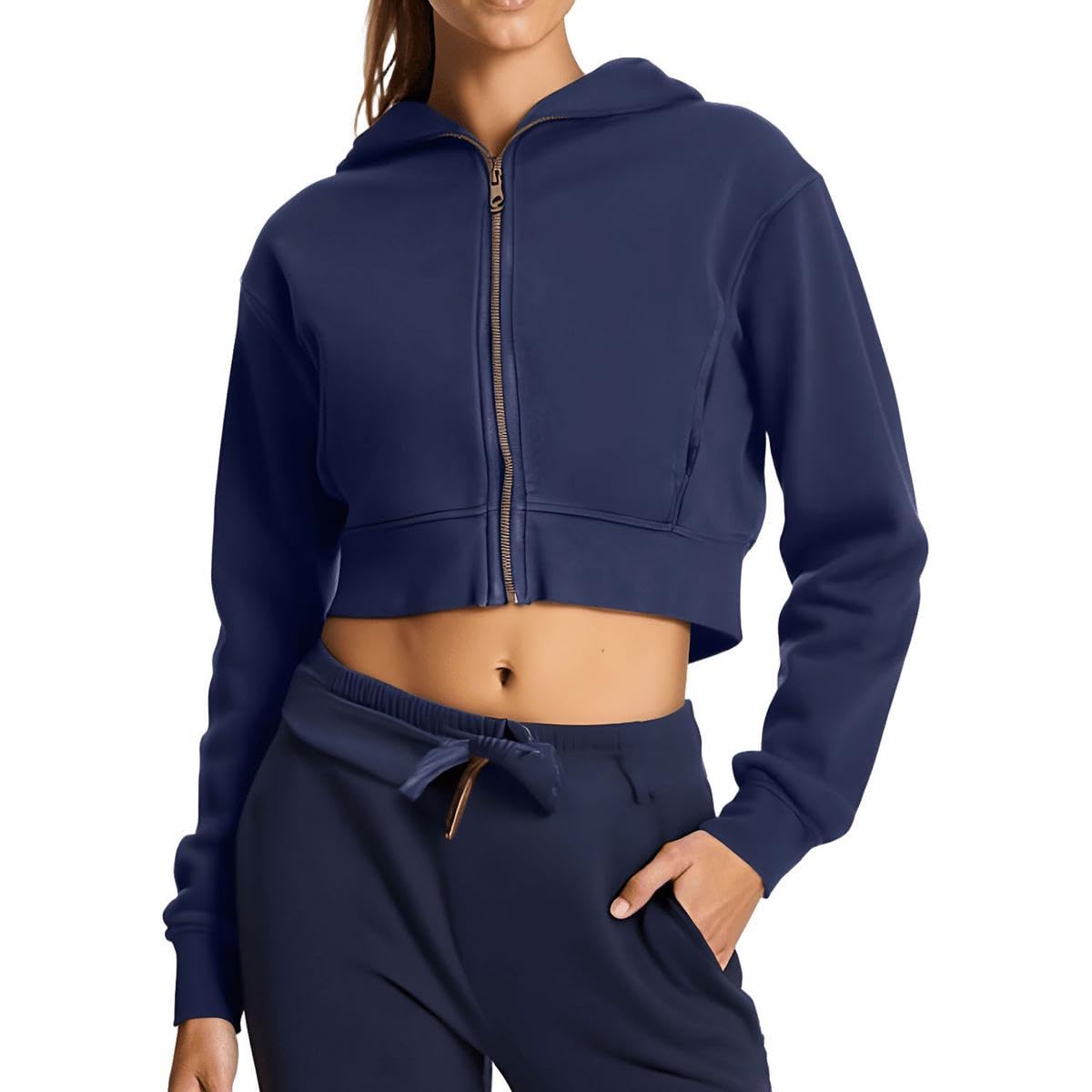 Champion Bluza damska, zapinana na zamek bluza z kapturem w stylu vintage, dmuchane szkło, niebieski, S, Dmuchane szkło niebieskie, S
