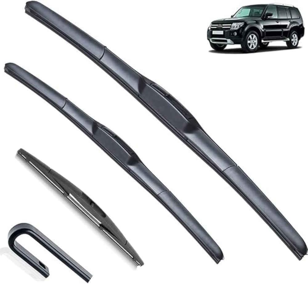 XYUASDGB Premium Exact Fit Windscreen Wiper Blades for Mitsubishi Pajero Shogun Montero V80 2007-2020 2019 Durable Natural Rubber Easy Fit for a Quiet and Streak Free Wipe