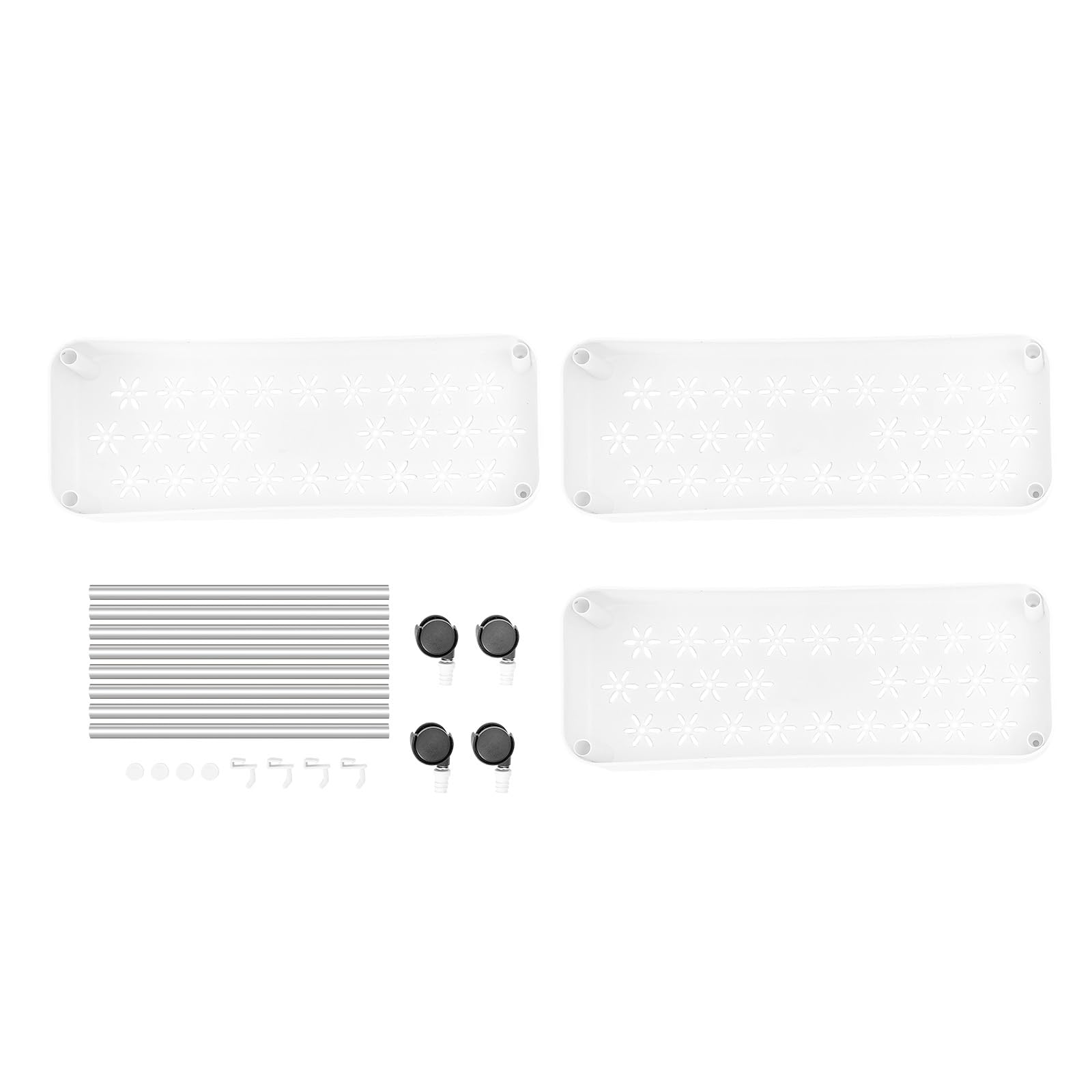 Scaffale per nicchia, 15 cm, 3 ripiani, carrello per nicchia, armadio da cucina bianco con ruote