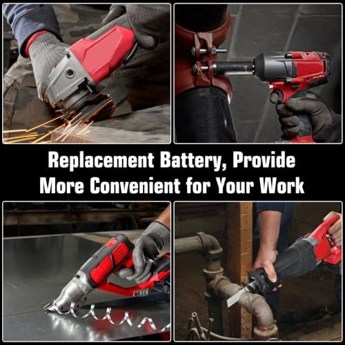 2 Packs 8Ah Replacement for Milwaukee 18V Battery 48-11-1880 and Charger — view 6