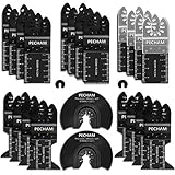 PECHAM 24PCS Universal Wood Metal Oscillating Multitool Quick Release Saw Blades Fit Porter Cable Black & Decker Rockwell Ridgid Ryobi Milwaukee Chicago Craftsman