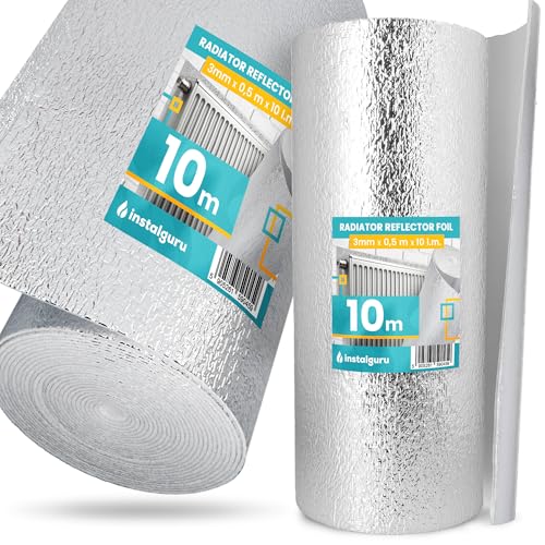Isolant Thermique Feuille 3x0,5x10m Isolation Durable Réflecteur Chaleur Radiateur Barrière Réfléchissante Économie d'Énergie Usage Générale Rouleau...