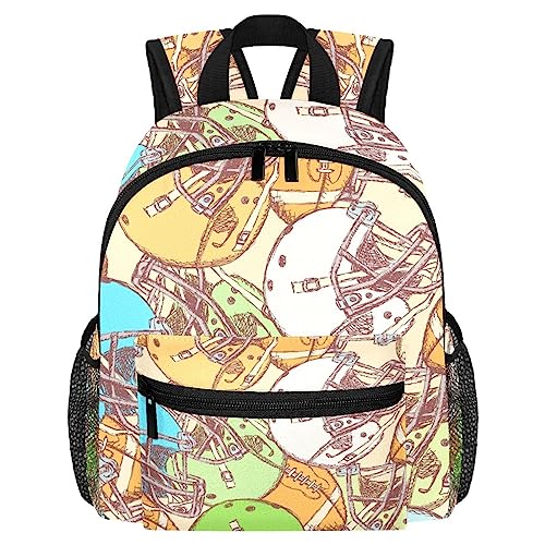 Mochila para niños con diseño de casco y pelota de fútbol americano, mochila escolar para niños, niñas, adolescentes, mochila escolar para niños, mochila escolar primaria, estudiantes, mochila casual