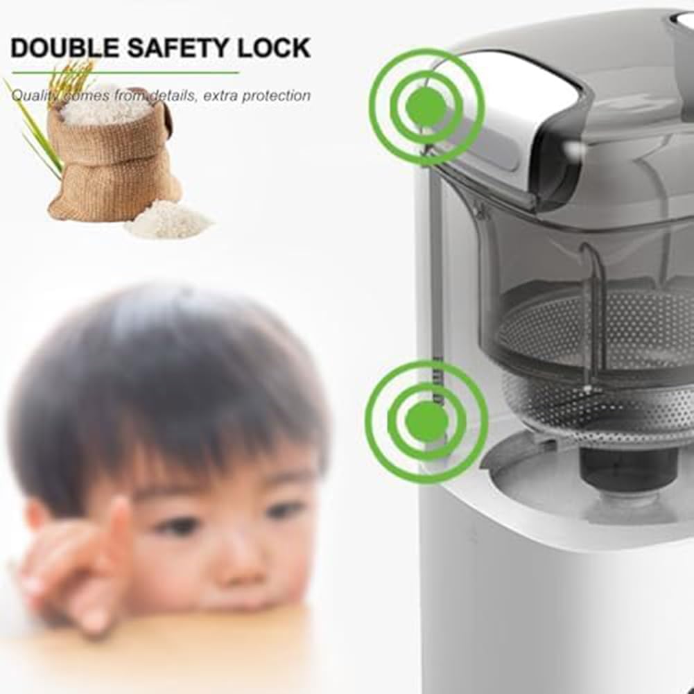 Macchina elettrica per riso, separatore da 300 W con 7 marce per fresatura di precisione, capacità 480 ml, produce riso in 3 minuti, ideale per uso domestico
