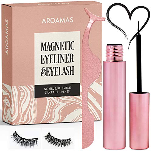 Aroamas Magnetic Eyeliner and Magnetic Eyelash Kit, [7 Pairs]No Glue Reusable Silk False Lashes, Easier To Use Than Traditional Magnetic Eyelashes - Thumbnail 5