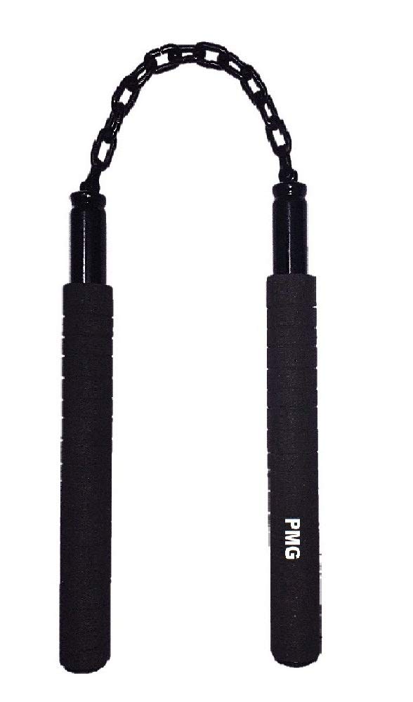 PMG Rubber Foam Nunchaku Handle 10 and 9-inch Metal Chain (Black) (1 Nanchaku) (B07B8QW8YJ) Amazon Price History, Amazon Price Tracker