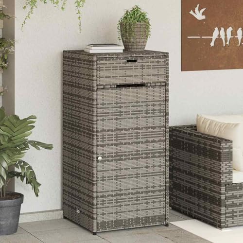 Gecheer Armario de jardín Gris 55x55x111 cm ratán sintético