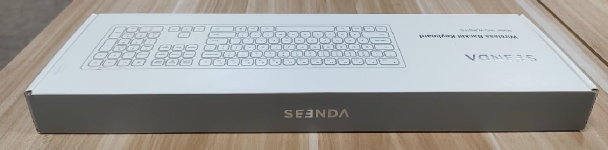 seenda Beleuchtete Funktastatur, Kabellose Tastatur mit Weißer LED Hintergrundbeleuchtung, QWERTZ Layout, Wiederaufladbare Ultraslim Fullsize Wireless Tastatur für Windows PC/Laptop/Tablet, Space Grau – Bild 10