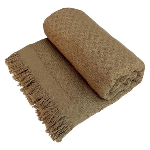 Decolab Manta Sofa Básica Algodão Decorativa (Marrom-caramelo)