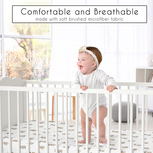 Image of Sweet Jojo Designs Fitted Baby Crib Sheets (Woodland Bunny) for Boys or Girls, Infant Nursery, Toddler Room - Standard Size (Watercolor, Classic, Modern, Bunnies, Gender Neutral, Rustic, Farmhouse)